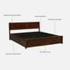 Jivanta Hydraulic Solid Wood Bed Queen Size in Tobacco Colour