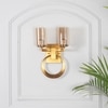 Pegasus 2 Light Wall Fitting In Brass Finish With Amber Glass Shade