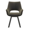 Caribu 6 To 8 Extendable Dining Table With 8 Casey Swivel Dining Chairs (Finish : Black Marble, Chair Colour : Dual Tone)