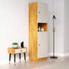 Hexa Red Wooden 2 Door Wardrobe with Hanging Space in Giant Wood and Frosty White Colour