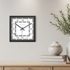 Bold Square Wooden Wall Clock with Roman Numerals and Geometric Frame