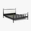 Archie Spindle Solid Wood Queen Non Storage Bed in Black Colour