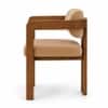 Burbon Solid Wood Upholstered Dining Chair in Teak Finish Style 1