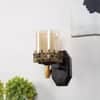 Eliante Brillia Wall Light With Black And Gold Glass Shade In Black And Gold Colour