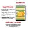 The Castle Decor Orange Fruit Kitchen Wall Art Set of 3 12x18 Inch
