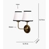 Devansh Metal Electric Wall Light in Gold Colour with Yellow Shade Count of 2 Lights