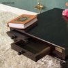 D'Dass Dark Polish Mdf and Sheesham Wooden Pooja Chowki With Drawer