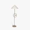 Knot Handicrafted Floor Lamp in Brushed shiny crome finish and White Colour