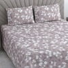Vihan Light Purple Shade Floral 400 TC Cotton Flat Double Queen Size Bedsheet with 2 Pillow Covers – Threads