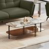 Paloma Rectangular Marble Coffee Table in Saturn Spanish Ceramic Finish