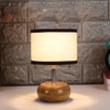 Alina Multicolor cotton & solid wood table lamp