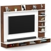 BLUEWUD Primax Grande Large Engineering Wood Wall Mount TV Entertainment Unit Set Top Box Stand/TV Cabinet Panel with Shelves for Books & D�cor Display Unit, Ideal for 50� (Brown Maple & White)
