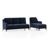 Abbey Sectional Sofa (Colour : Cobalt, Cushion : Soft, Seater : Right Aligned 3 Seater + Right Aligned Chaise)