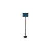 Waldo Blue Cotton Floor Lamp with Solid Wood