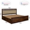 Vrinda Solid Wood King Size Bed In Hydraulic Storage Bed In Provincial Teak Finish