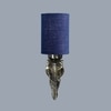 Devansh Metal Electric Wall Light in Antique Gold Colour with Blue Shade Count of 1 Light