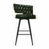 Doe Buck Presley Braided Faux Leather Bar Stool in Green Colour