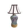 Devansh Multicolored Cotton  Shade  Lamp With  Wood & Mosaic Base For Decoration /Office/Home/Gifting/Study For Office/Home/Gifting -(12X12X16) Inches -