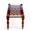 Oakville Sheesham Wood Vintage 3 Seater Maachi Balcony Bench with 2 Stools in Multi Colour