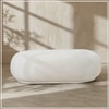Eliteelegance Wood Ottoman With Upholstery Non Storage Sofa In White Colour