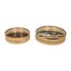 Round Metal Meeena Tray Set Of 2 In Blue And Black Colour