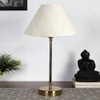 off-white cotton with Metal Gold Table Lamp