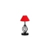 Catherine Red cotton Table lamp with Iron Base