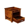 Prashiv Solid Wood Bedside Table in Honey Finish