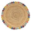 Hand Braided Jute Colorful Round Rug