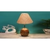 Beige Jute with Natural Wood Table Lamp