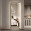 Full-Length Bedroom Dressing Mirror with Frame Adjustable LED Standing Mirror