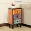 Aria Solid Wood Hand painted End Table In Multicolour