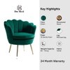Melta Solid Wood Accent Chair in Green Colour