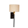 Devansh Metal Electric Wall Light in Black Colour with Off-white Shade Count of 1 Light