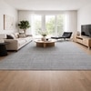Strata Pet Yarn Rectangle Carpets Hand Loom in Grey Colour