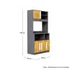 Hexa Red Crockery Unit Multipurpose Wooden Cabinet in Slate Grey And Giant Wood Colour