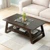 Alison Sheesham Wood Coffee Table In Walnut Finish
