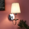 Eliante Cloth Shade Wall Lights Mild Steel & Fabric Material Silver, Chrome & White Finish