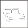 Nobella Opal Queen Size Bed in Orange Velvet with Spherical Legs, Oak Wood Frame & Hydraulic Storage