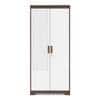 Miller 2 Door Wardrobe With Mirror and Lock in Two Tone Finish