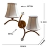 Devansh Metal Electric Wall Light in Gold Colour with off-white Shade Count of 2 Lights