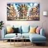 The Castle Decor Carnival Art Wall Painting Wooden Framed 27x48 Inch (Style 2)