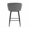 Doe Buck Velvet Counter Height Bar Stool in Grey Colour