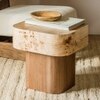 Nouve Solid Wood Side Table in Clear Lacquer Finish