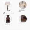 Akira hand crafted Solid wood walnut finish Table Lamp With Natural Linen Shade