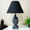 Grey Color Handpainted And Hancarved Distress Wooden Table Lamp