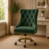 Doe Buck Swen Luxury Green Tufted Velvet Office Chair