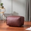 Cuboid Collection Brown Faux Leather Pouf Ottoman Set Of 2