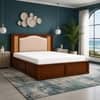 Reva Solid Wood Compact Queen Bed Hydraulic Storage Provincial Teak Finish Mattress 60 x 72 Inches
