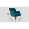 London Accent chair Velvet in T Blue Color